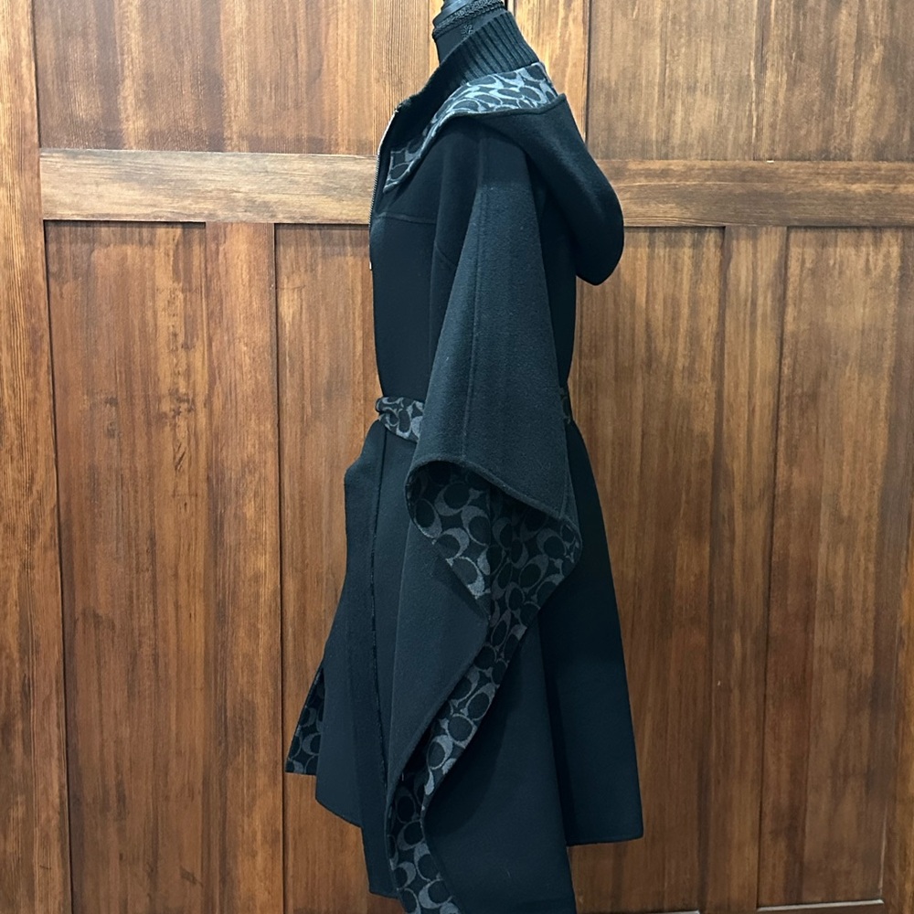 Coach Black Women's Sweater Cape with Belt - Picture 5 of 11